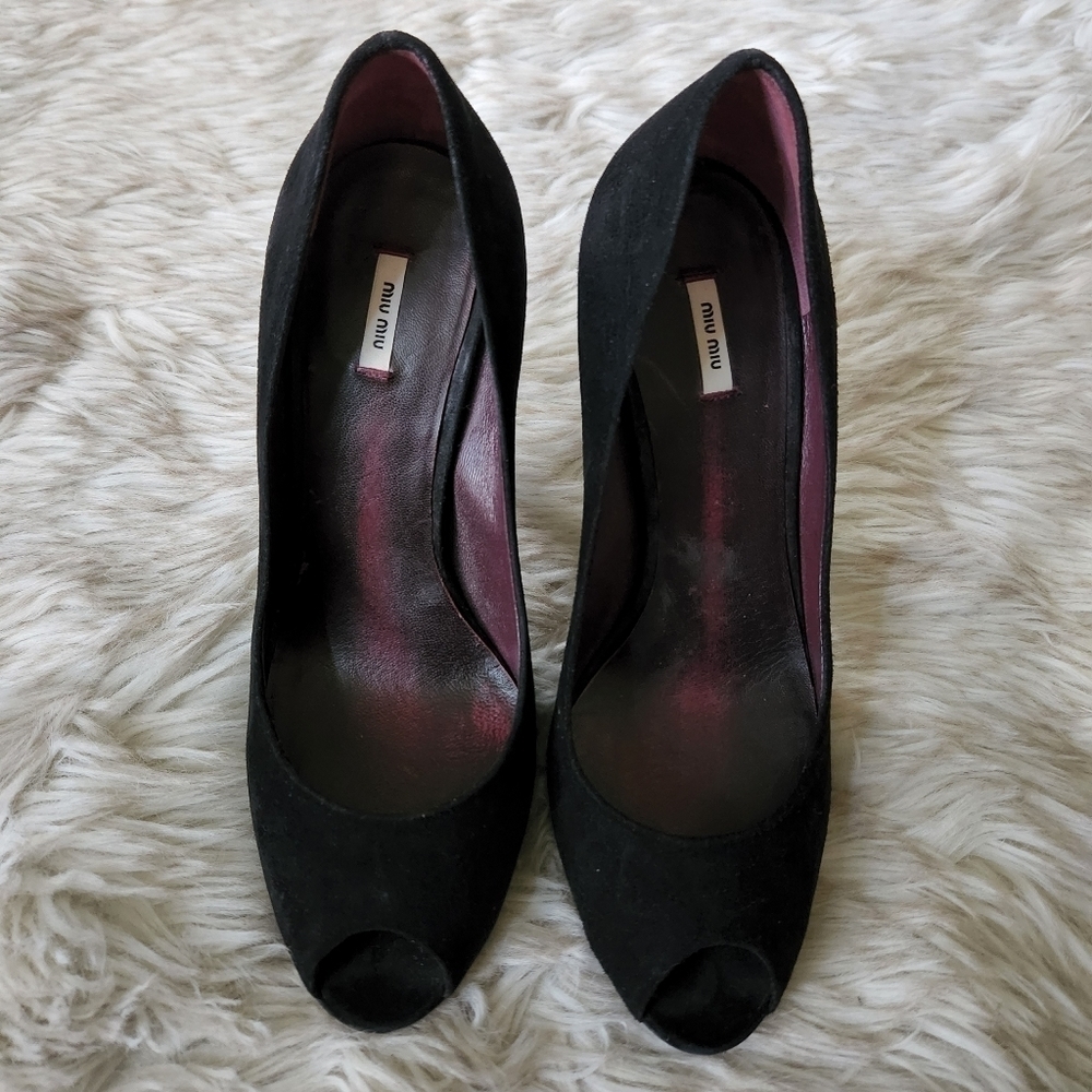 Miu Miu Black Suede Heels